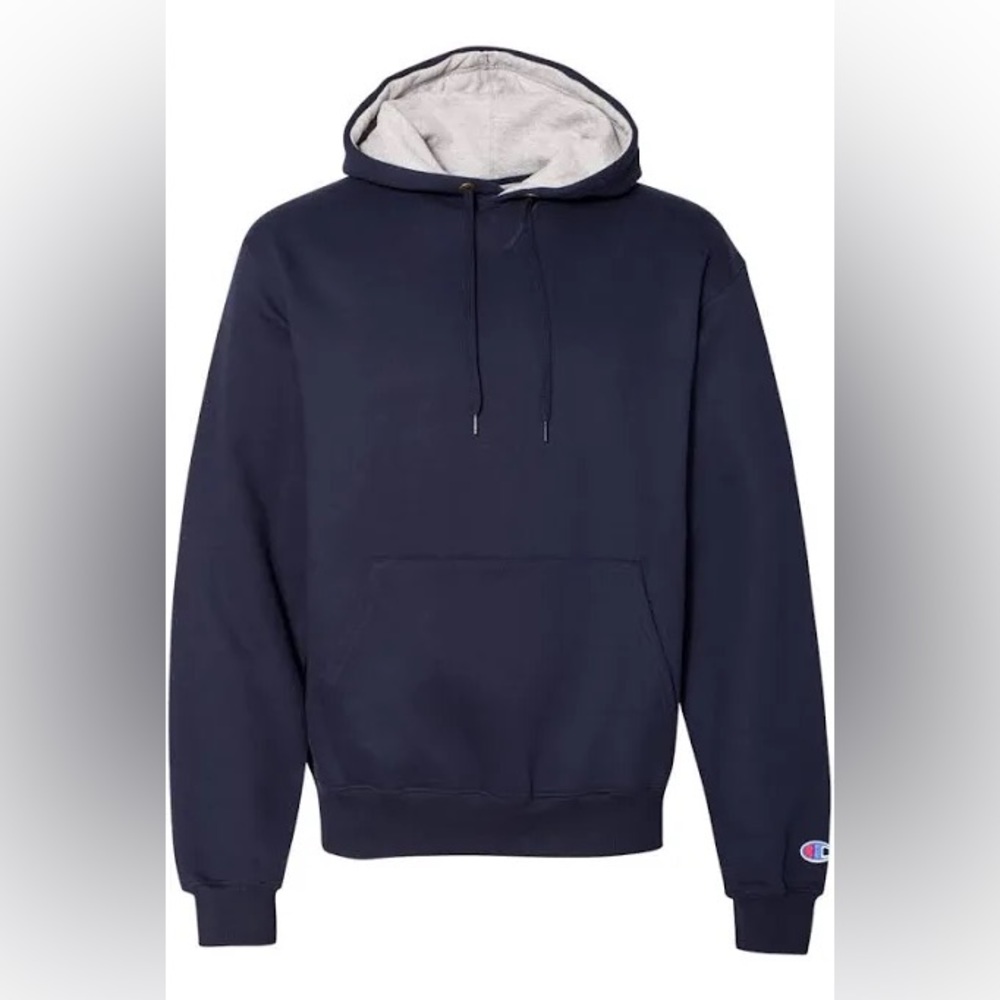 CHAMPION navy hoodie brown strings